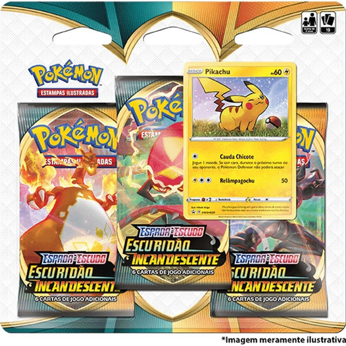 Card Game Pokémon Blister Escuridão Incandescente Pikachu