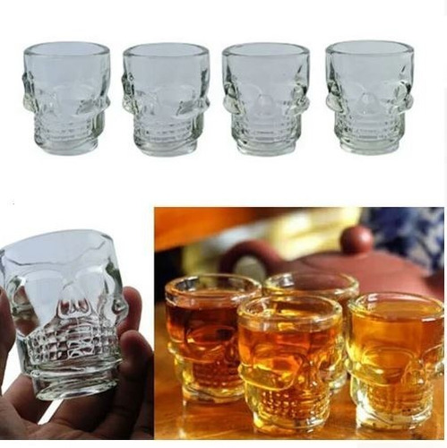 Tequilero Whiskero Cabeza Craneo De Cristal 90 Ml
