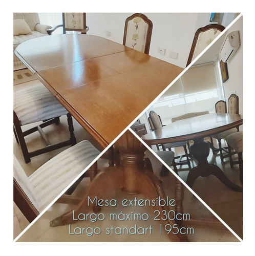 Mesa Estilo Inglés Sheraton. Ovalada. Extensible. Doble Base