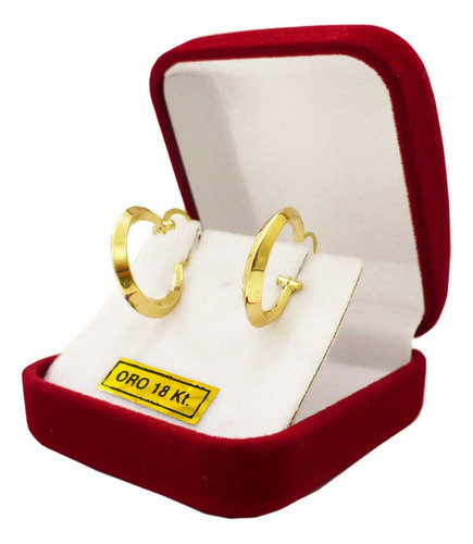Aros Oro 18 K Criollos Argolla Mujer 2.2 Gr 18 Mm Nena Mamá