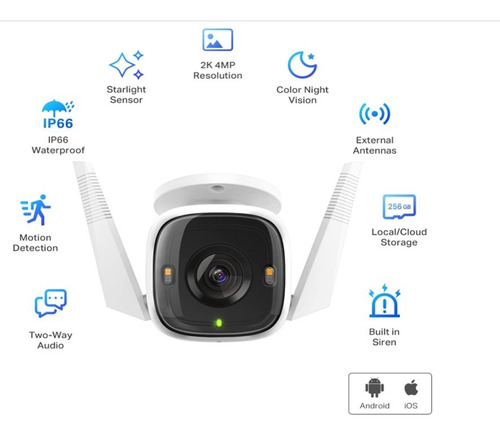3 Cámaras Wifi Tp-link Tapo C320ws Ext Noche 360° Audio 2k