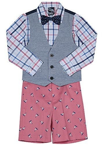 Izod - Conjunto De Chaleco De 4 Piezas Para Niños Con Camisa