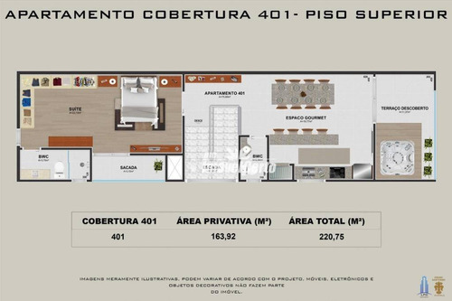 Imagem 4 de 7 de Cobertura Com 3 Dormitórios Sendo 2 Suíte À Venda, 163 M² Por R$ 699.900 - Centro - Pinhais/pr - Co0033