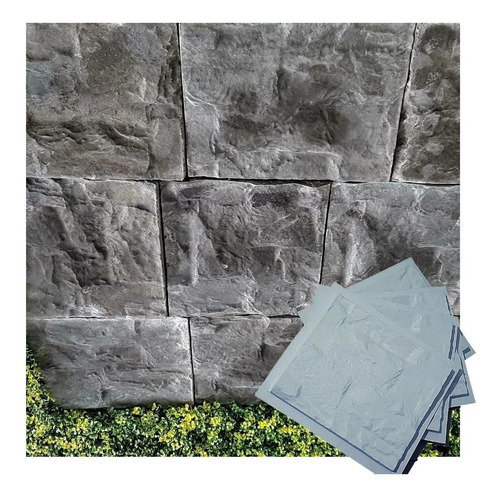 8 Moldes Placa Piedra Fachada Concreto Yeso Cemento 3d