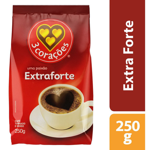 Café Torrado E Moído Extra Forte 250g 3 Corações