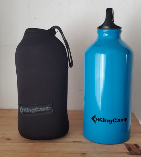 Botellas Aluminio Kingcamp Con Funda Neopreno Colgar Hiking 