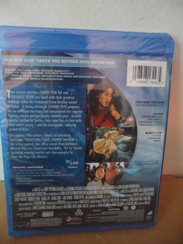 Crouching Tiger Hidden Dragon Import Blu Ray Ang Lee