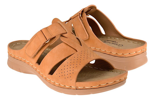 Sandalias Dama Comfort Fit 24137 Simipiel Café