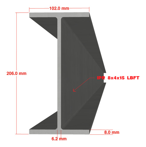 Viga Ipr 8 X 4 X 22.40 Kg/ml En 12.20 M Acero Estructural