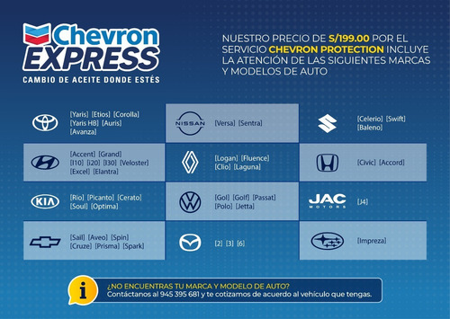 Imagen 4 de 4 de Servicio De Cambio De Aceite Chevron Protection Auto