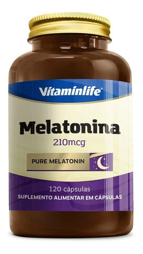 100% Pure Melatonina 210mcg - 120 Capsulas - Vitaminlife