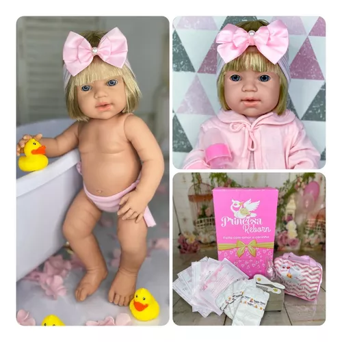 Boneca Bebê Reborn Corpo Silicone + 23 Itens Pronta Entrega