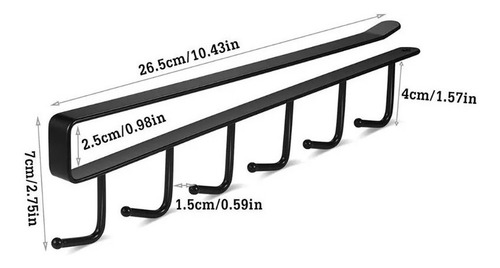 Imagen 2 de 10 de Soporte Metal Colgador Tazas 6 Ganchos Cocina