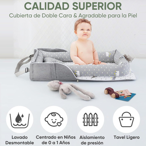 Weagp Cuna De Bebé Portátil Plegable Cuna Nidos Para Bebé