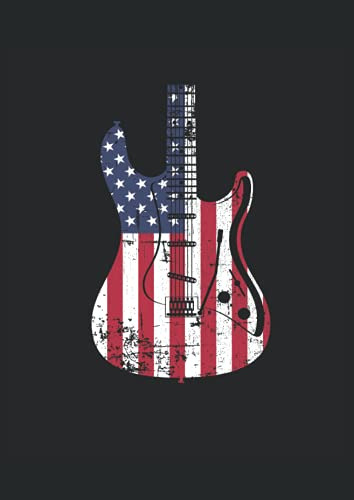 Bandera De Los Estados Unidos Guitarra Musico Grunge: Cuader