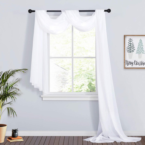 Ryb Home Cortinas Transparentes Blancas Para Cama Con Dosel,