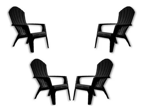 Kit X 4 Sillones Mascardi Modelo Miami Color Negro