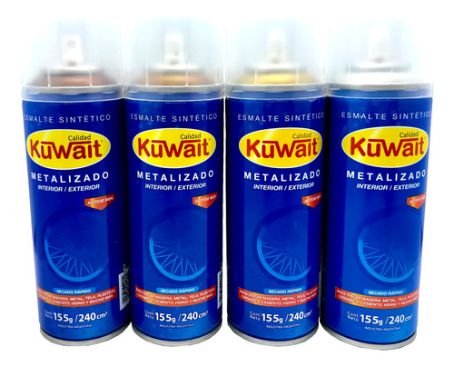 Pintura Esmalte Aerosol Kuwait Metalizado Int/ext 240 Cc 