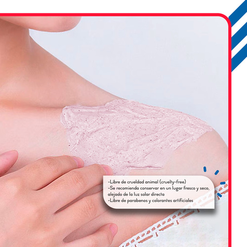 Exfoliante Corporal Diler De 350ml Fórmula Con Colágeno Y Ácido Hialurónico Para Piel Suave Limpia Y Revitalizada De Uso Diario O Semanal Aroma Fresa