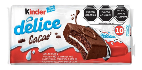 Kinder Delice Pastelito, Paquete Con 10 Piezas 390 Gr