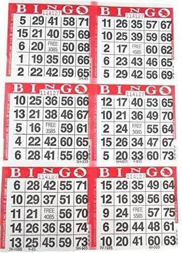 6 Sobre Rojo Tarjetas De Bingo Tarjetas De Papel  500 Hojas