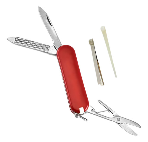Mini Canivete Chaveiro 6cm 5 Funções Faca Tesoura Pinça Lima