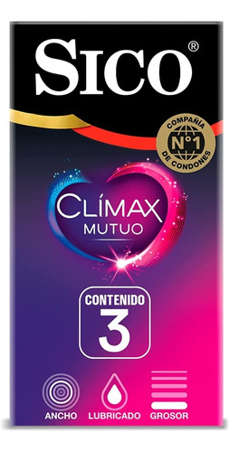 Condones De Látex Sico Clímax Mutuo 3 Condones