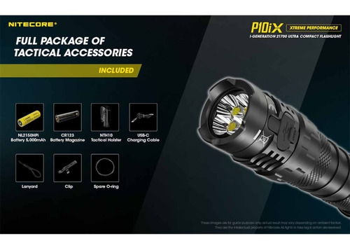 Lanterna de mão LED tática Nitecore P10iX 4000 Lumens