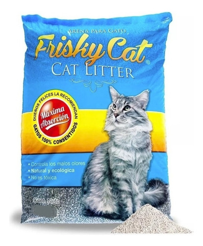 Arena Gato Frisky Cat Absorción Aglutina Controla Olor 10kg x 10kg de peso neto