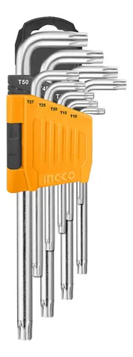 Juego Llaves Allen Estrella Torx 9 Piezas Ingco Hhk13092