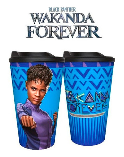 Vaso Plastico Tapa Cafe Sorbete Wakanda Forever Coketacoketo