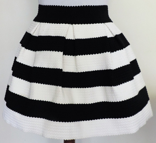 Falda Forever Rayada Blanco Con Negro