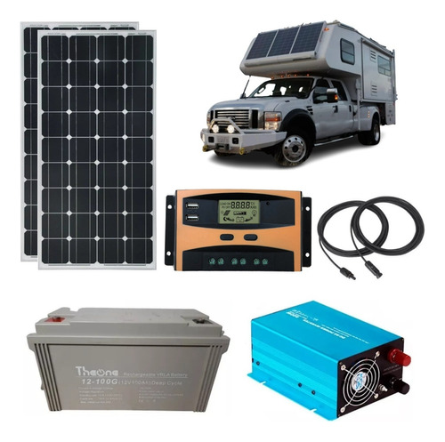 Kit Solar Motorhome 380w Paneles 100a Batería Gel Puerto Usb