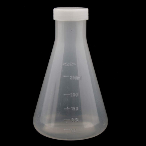 Frasco Erlenmeyer Cónico De Plástico Graduado En Laboratorio