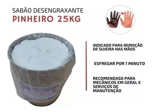 Pasta Creme Sabão Desengraxante Pinheiro Para Mãos 25kg