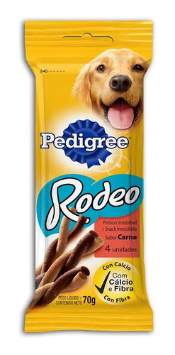 Petisco Pedigree Rodeo Carne 4 Unidades 70g