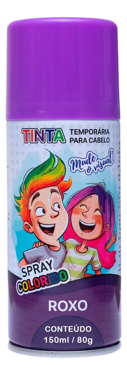 Spray De Tinta Cabelo Festa Temporária Cor Roxo
