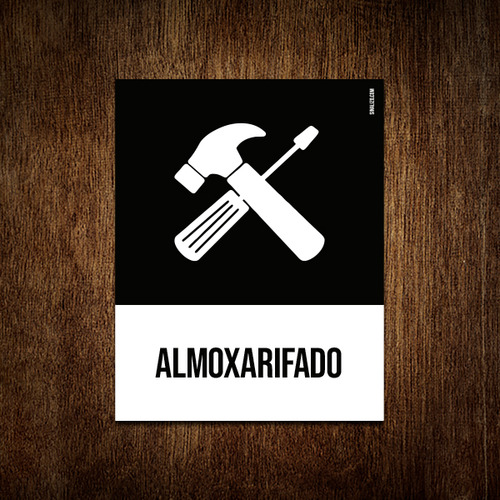 Placa Sinalização Ícone - Almoxarifado 27x35