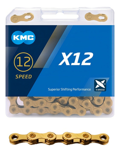 Corrente Bicicleta Kmc X12 Gold 126 Links C-784