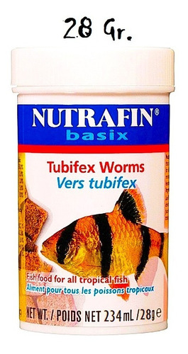 Nutrafin Basix Lombrices Tubifex Liofili. Tropicales 28 Gr.