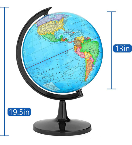 Gochange World Globe Con Stand, 13 Cursos De Geografía...