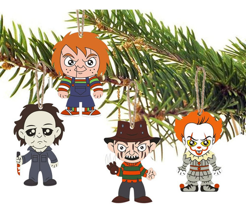 24 Pcs Halloween Adornos Colgantes Madera Película De Terror