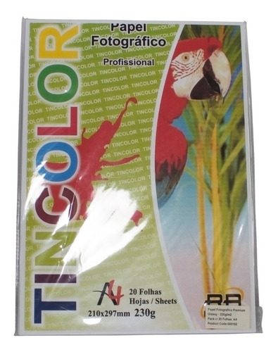 Papel Foto 100 Folhas Glossy À Prova D'água 230g A4 Cor Branco