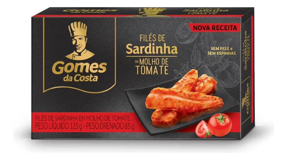 Filés de Sardinha em Molho de Tomate - 125g - Gomes da Costa