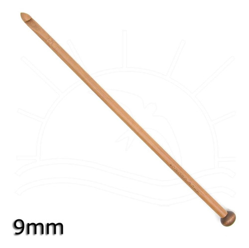 Agulha Para Crochê Tunisiano De Bambu Círculo - 30 Cm 9,0mm