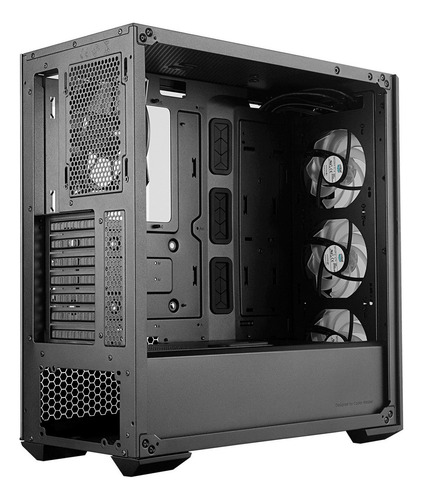 Gabinete Masterbox Mb530p 4 Ventiladores Vidrio Templado Color Negro