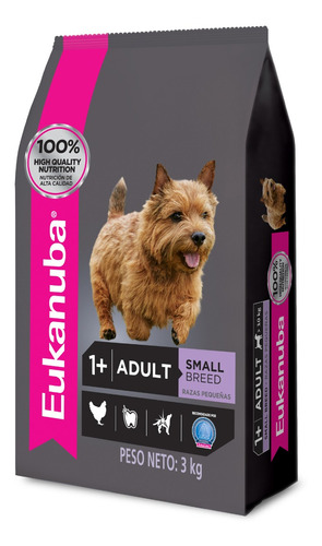 Imagen 1 de 2 de Alimento Eukanuba perro adulto de raza pequeña sabor mix en bolsa de 3kg