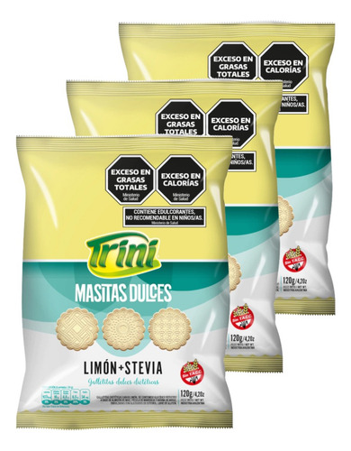 Pack X 3u Masitas Sabor Limón Con Stevia - Trini
