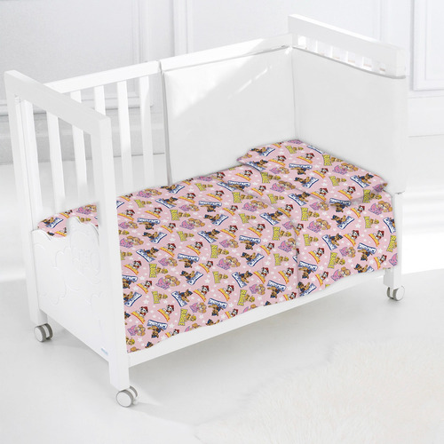 Juego De Sábanas Cuna Minnie 100% Algodón Dohler Color Rosa Diseño De La Tela Paw Patrol