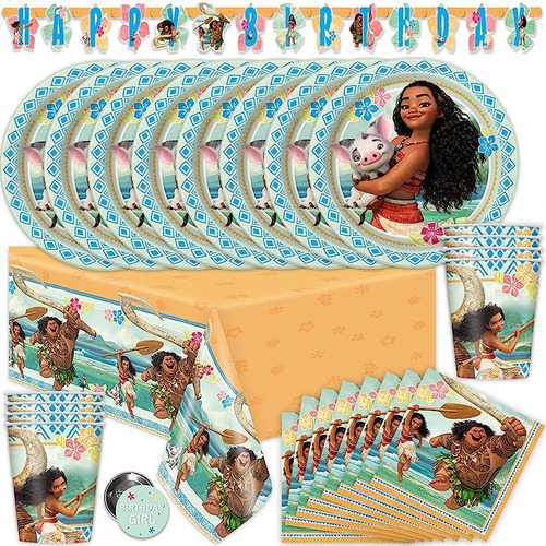 Moana Juego Suministros Para Cumpleaños Decoraciones Sirve P